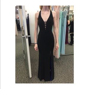 Halter Cut Out Formal Dress With Side Slit